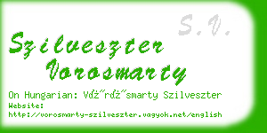 szilveszter vorosmarty business card